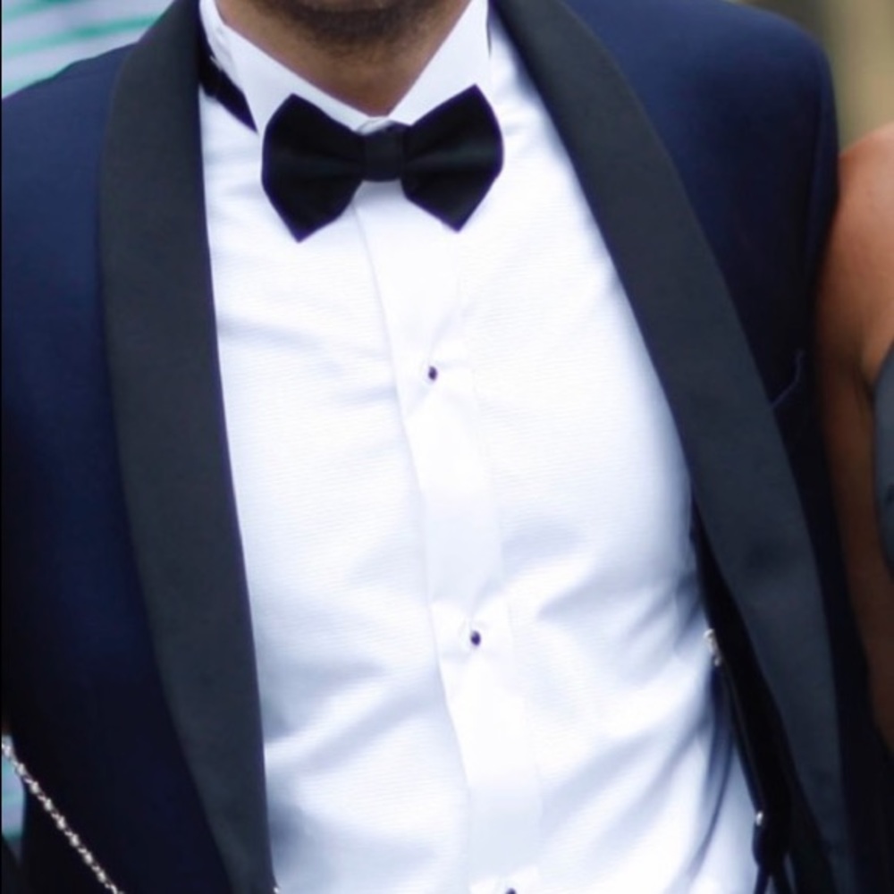 tuxedo white shirt and bow